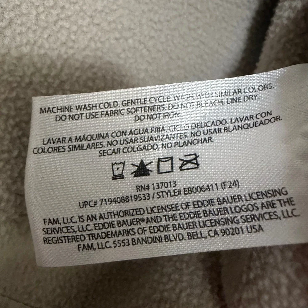 Eddie Bauer Fleece Pullover Mens XXL Oatmeal Marled Quarter Snap EB006411